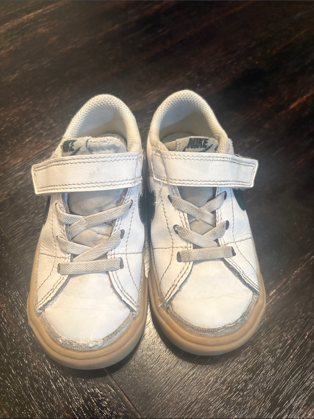 Nike Kids White Sneakers with Gum Sole
